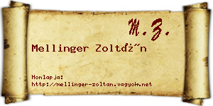 Mellinger Zoltán névjegykártya